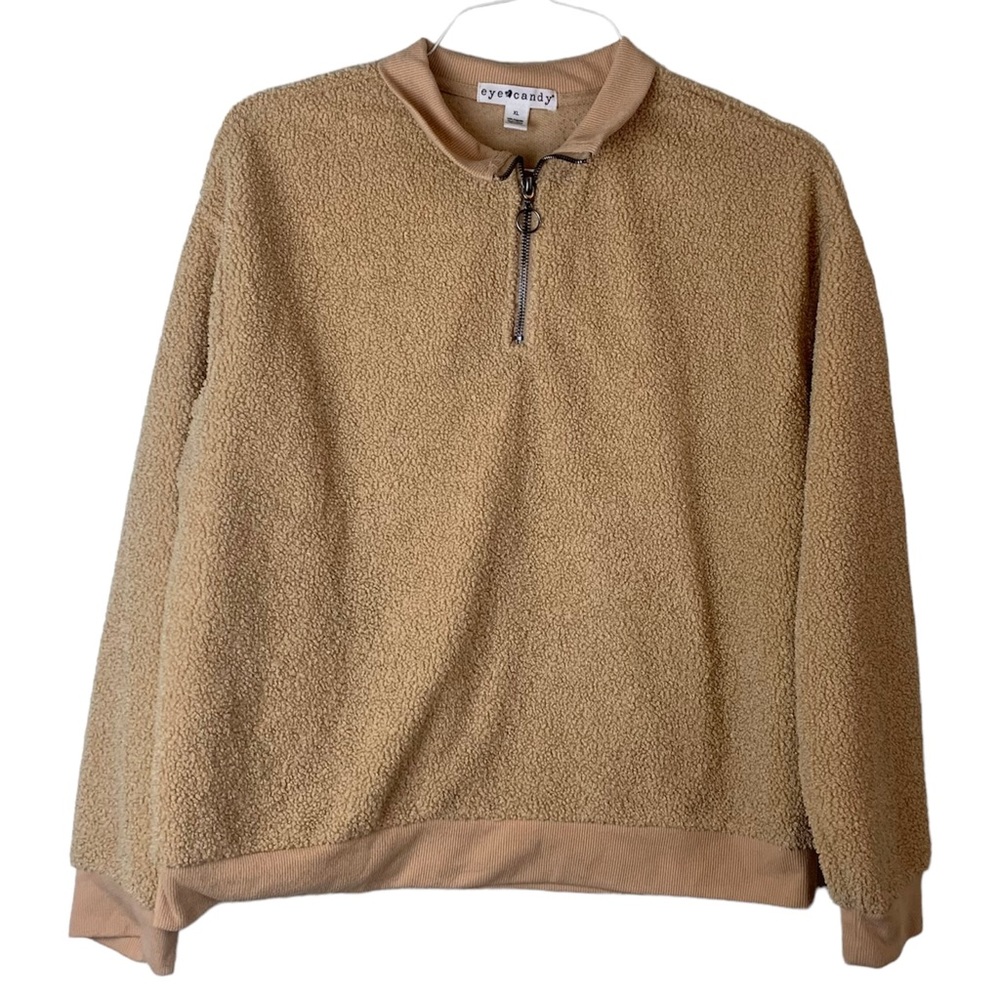 Eye Candy Sherpa Half Zip. XL. Camel color